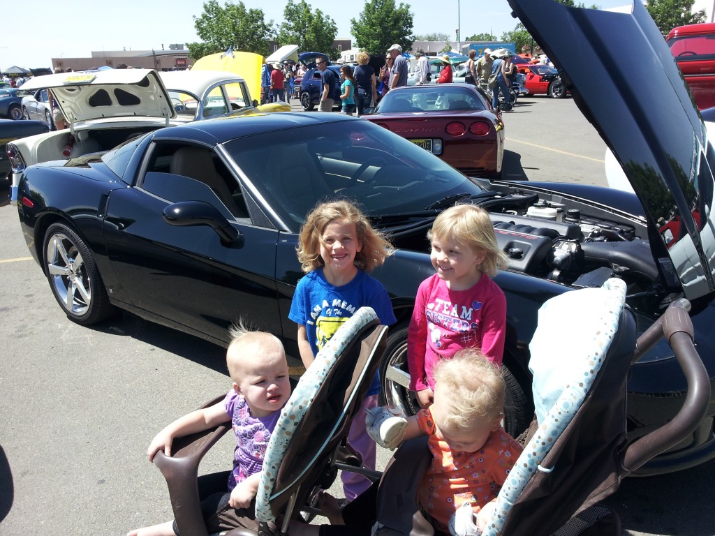 The girls checking out cars